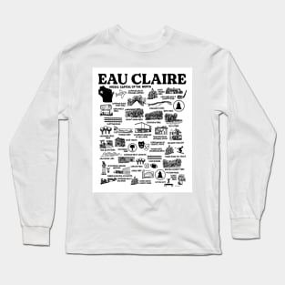 Eau Claire Wisconsin map Long Sleeve T-Shirt